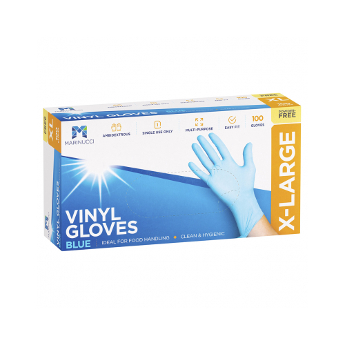 Vinyl Glove P/F X-Large Blue (Box of 100)