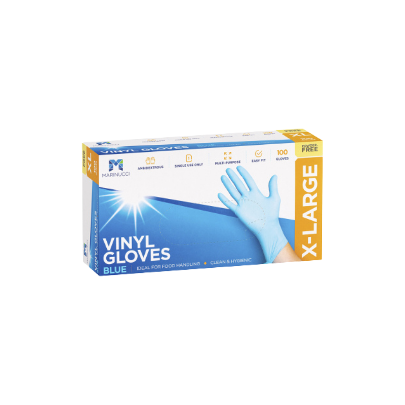 Vinyl Glove P/F X-Large Blue (Box of 100)