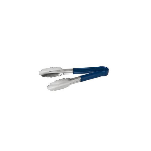 Colour Coded Tong PVC Coated Handle 230mm Blue Stainless Steel, One Piece 
