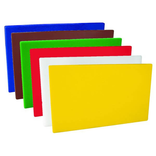 Cutting Board - 6 Pieces - 1 Each Of Blue, Brown, Green, Red, White, Yellow 530x380x19mm - Polyethylene 