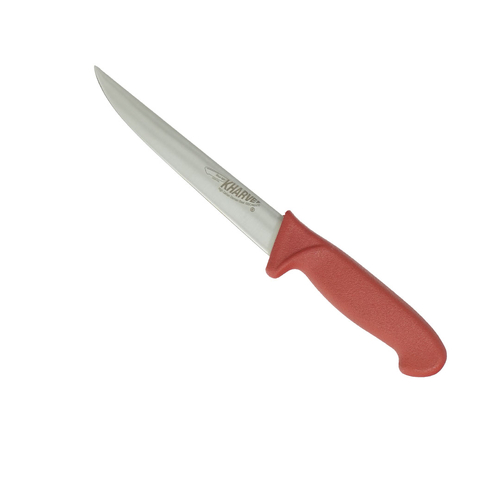 Kharve Boning Knife Straight And Wide Blade 15cm Red Handle