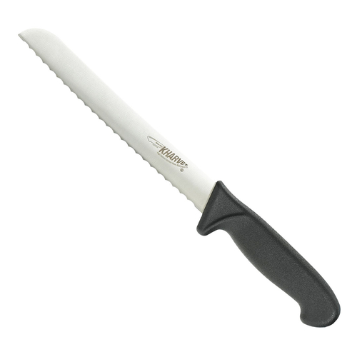 Kharve Bread Knife Serrated 20cm Black Handle