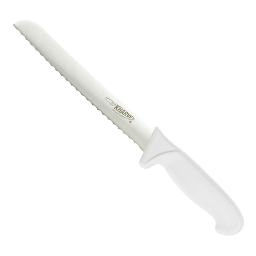 Kharve Bread Knife Serrated 20cm White Handle