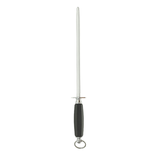 Kharve Sharpening Steel Round 30cm Black Handle
