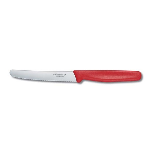 Victorinox Tomato & Sausage Knife Wavy Edge 110mm - Red Polypropylene