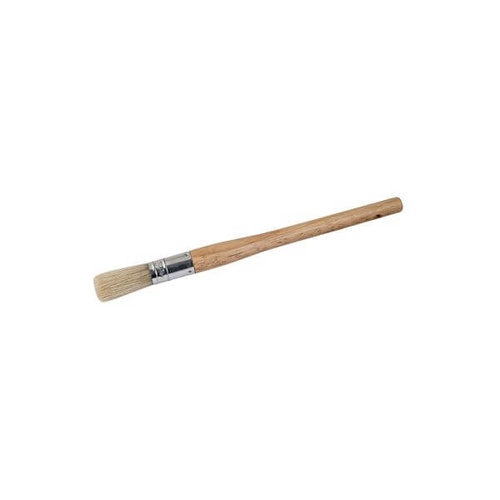 Pastry Brush Round 25mm Natural Bristles Tin Band, Wood Handle 