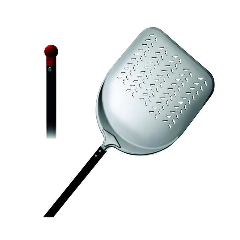Piazza Pizza Peel Rectangular Perforated Aluminium Short Handle 360 - 700mm