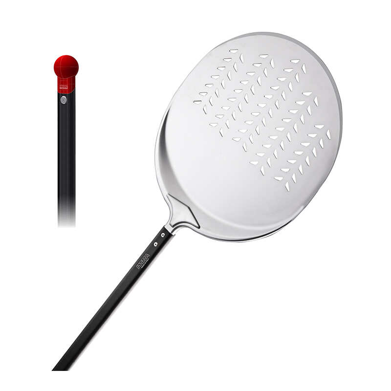 Piazza Pizza Peel Round Perforated Aluminium Short Handle 360 - 1000mm
