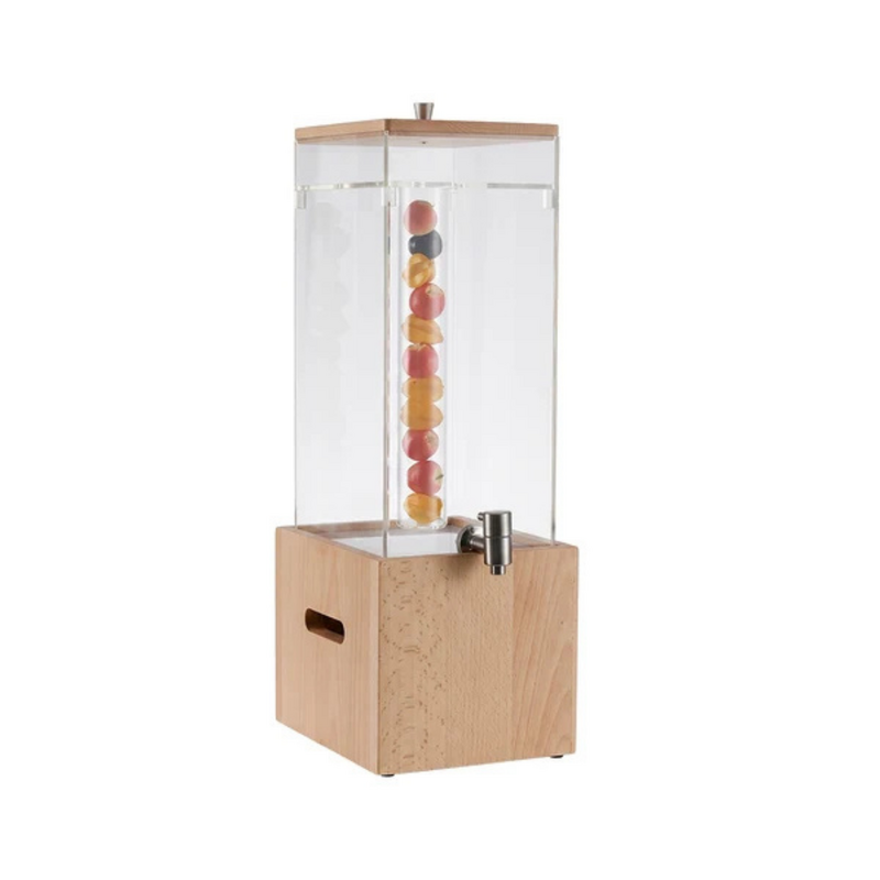 Chef Inox Serve Beechwood Drink Dispenser with Infuser 180x220x600mm