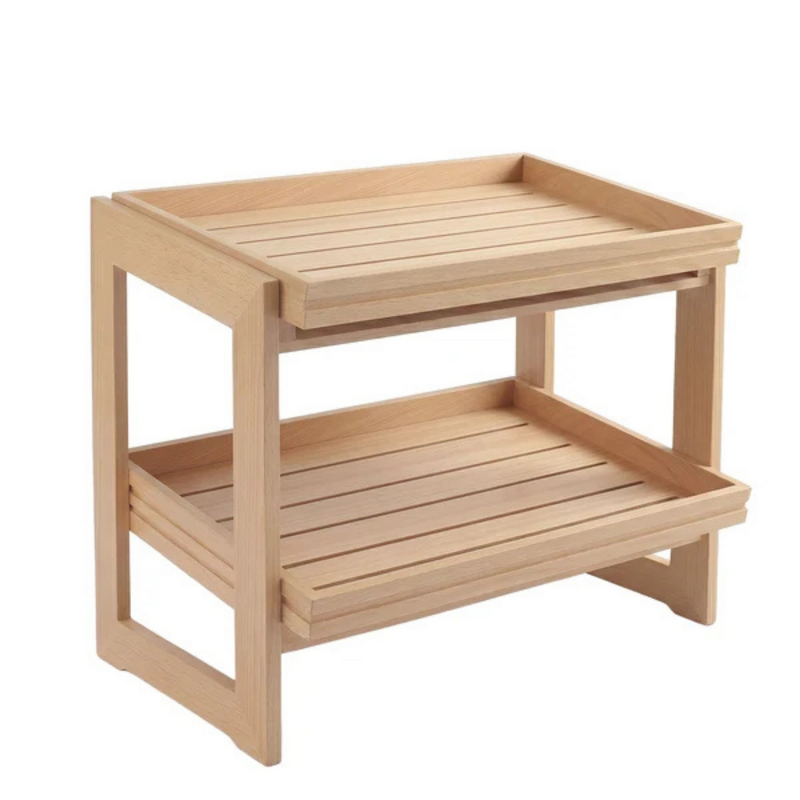 Chef Inox Serve Beechwood 2-Tier Stand Gastronorm 1/1 450mm