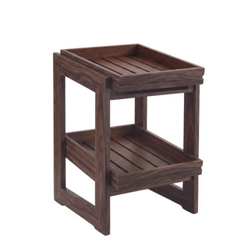 Chef Inox Serve Walnut Wood 2-Tier Stand Gastronorm 1/2 450mm