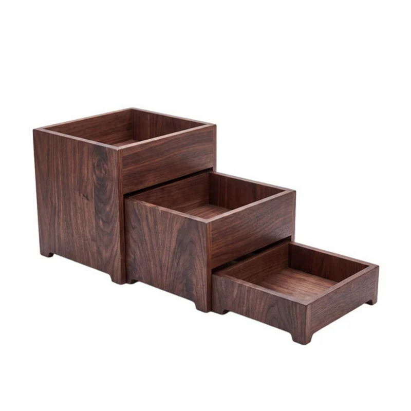 Chef Inox Serve Walnut Wood 3-Tier Nested Table Set 320x320x330mm