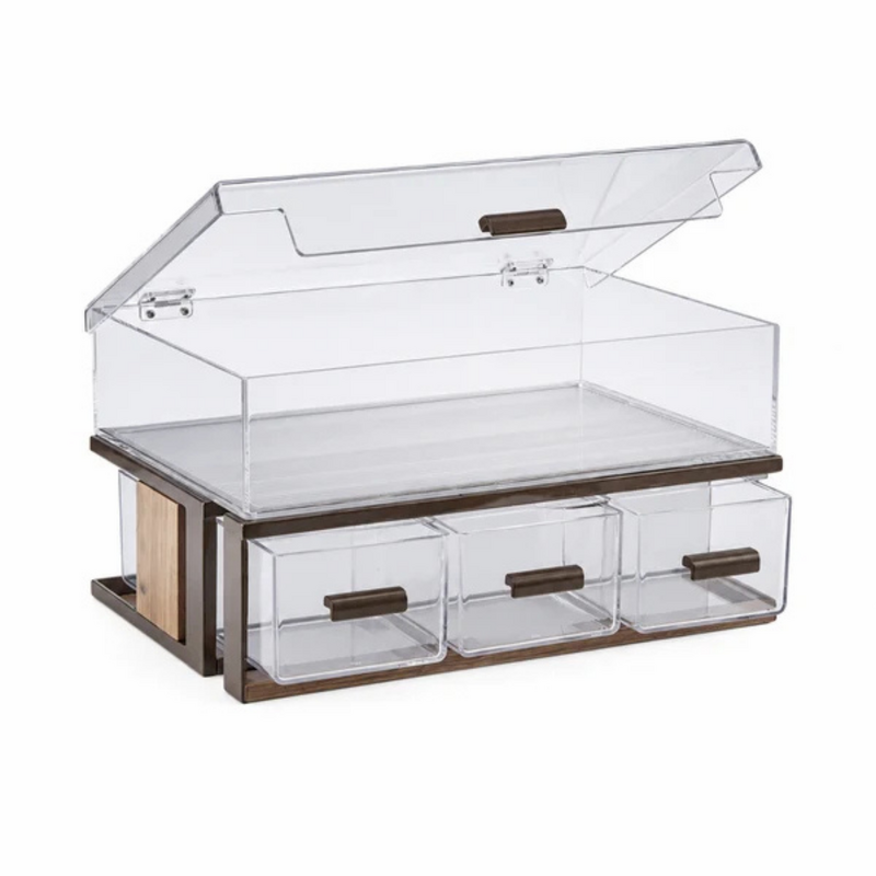Chef Inox Serve Beechwood 3-Drawer Display with Tray 560x360x330mm
