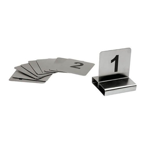 Trenton Stainless Steel Small Table Numbers - Set Of 11 - 20 70x60mm