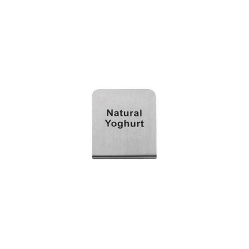 Natural Yoghurt Buffet Sign 50x40mm - 18/8 - Stainless Steel 
