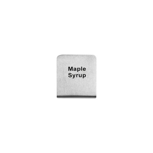 Maple Syrup Buffet Sign 50x40mm - 18/8 - Stainless Steel 