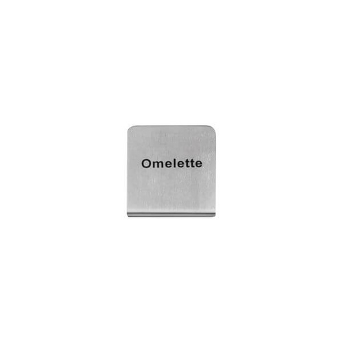 Omelette Buffet Sign 50x40mm - 18/8 - Stainless Steel 