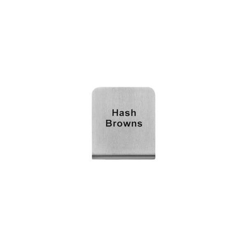 Hash Browns Buffet Sign 50x40mm - 18/8 - Stainless Steel 