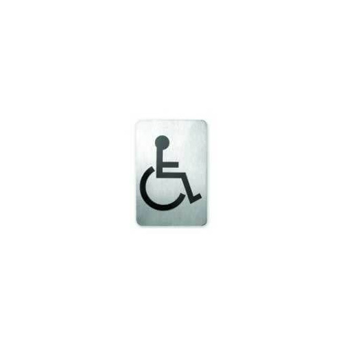 Disabled Wall Sign - Adhesive Back 120x80mm Stainless Steel