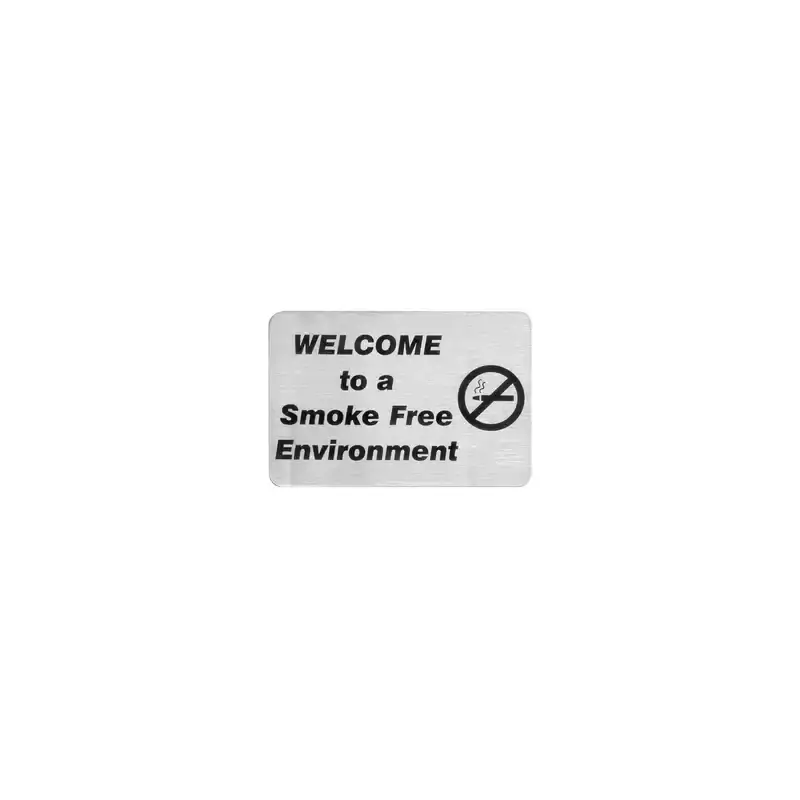 Welcome To A Smoke Free Environment Wall Sign 120x80mm - Stainless Steel
