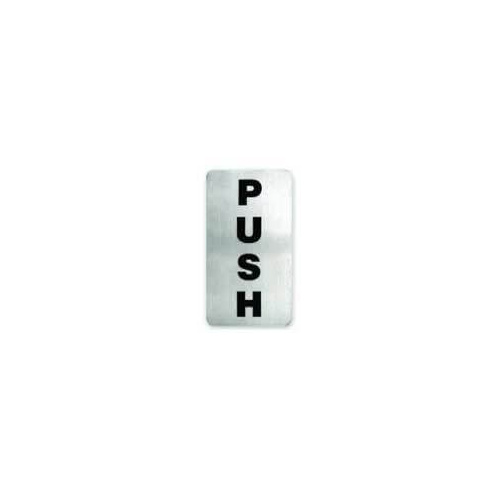 Push Wall Sign - Adhesive Back 110x60mm Stainless Steel