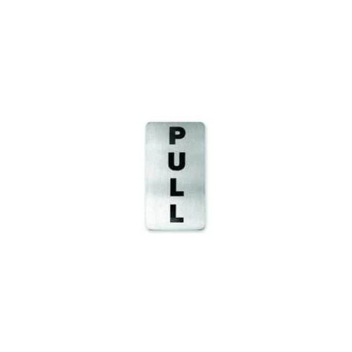 Pull Wall Sign - Adhesive Back 110x60mm Stainless Steel