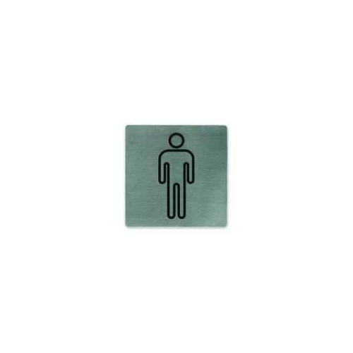 Male Wall Sign - Adhesive Back 130x130mm Stainless Steel
