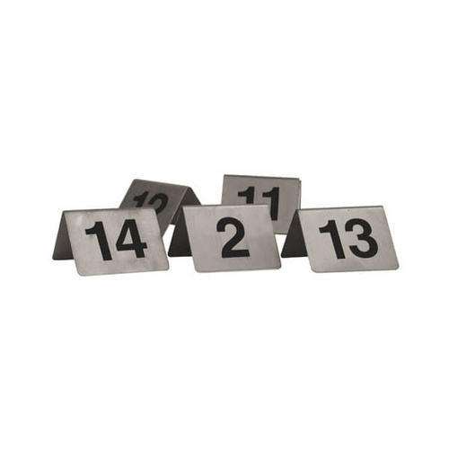 Trenton Table Numbers - "A" Frame - Set Of 11 - 20 50x50mm Stainless Steel