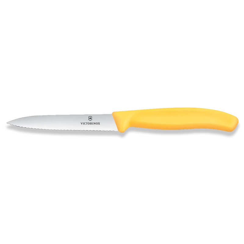 Victorinox Paring Knife Wavy Edge 100mm - Yellow Polypropylene
