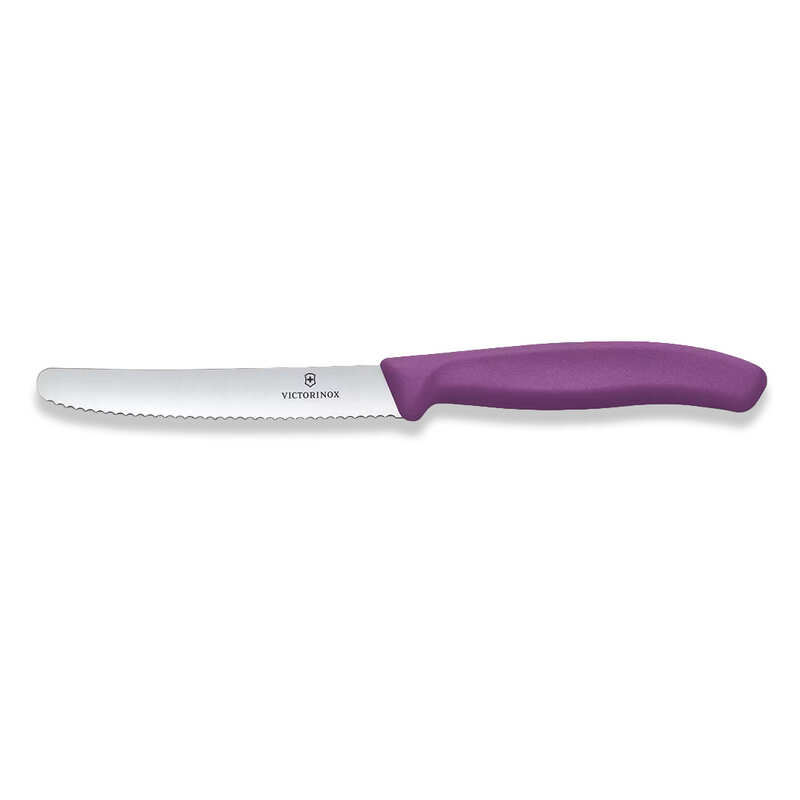 Victorinox Classic Wavy Edge Steak and Tomato Knife 110mm Purple