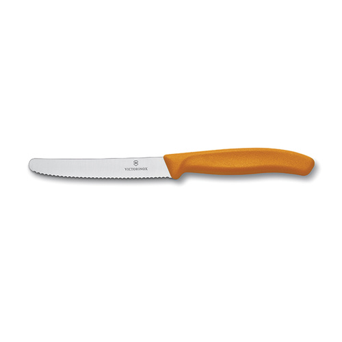Victorinox Steak & Tomato Wavy Edge Knife 110mm - Orange Polypropylene