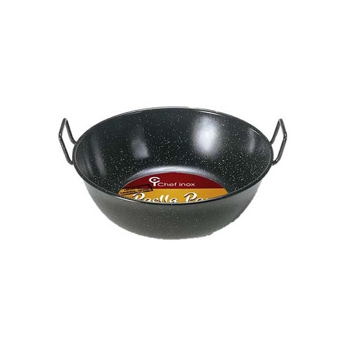 Chef Inox Paella Pan -  Enamelled Steel Deep 160mm