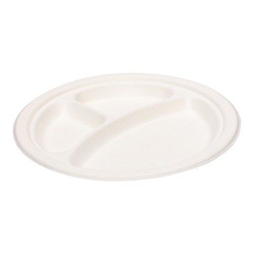 Eco+ Cane Dinner Plate with 3 Compartments 10" (Box of 500)