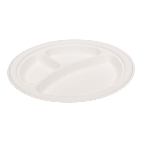 Eco+ Cane Dinner Plate with 3 Compartments 9" (Box of 500)