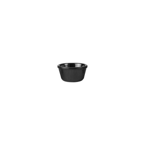 Ryner Melamine Ramekin 80x40mm / 90ml Fluted, Black 