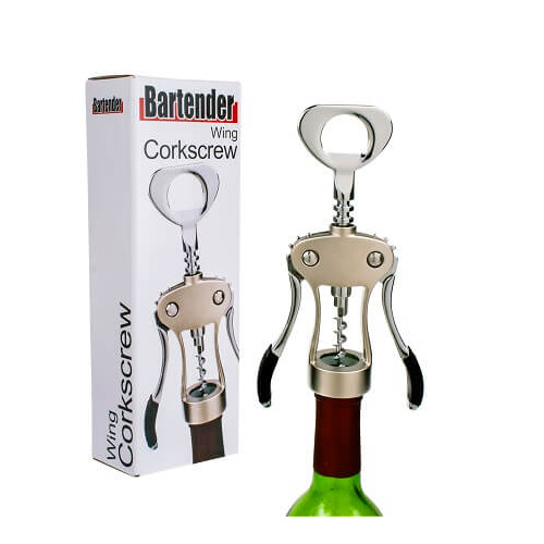 Bartender Heavy Duty Wing Corkscrew - Black Trim
