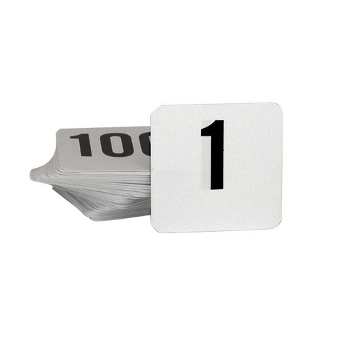 Trenton Table Numbers - Set Of 1 - 100 50x50mm Black On White Plastic