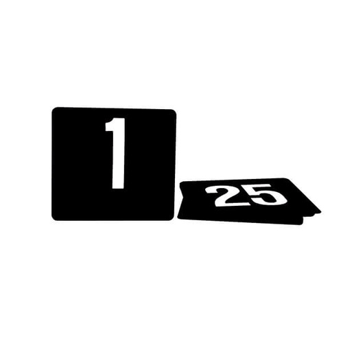 Trenton Table Numbers - Set Of 1 - 25 105x95mm White On Black Plastic