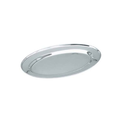 Chef Inox Platter - Oval  -  Stainless Steel 300mm Rolled Edge