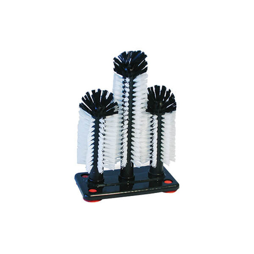 Triple Glass Brush - Tall Centre Brush With Suction Cups 185x95x270mm 