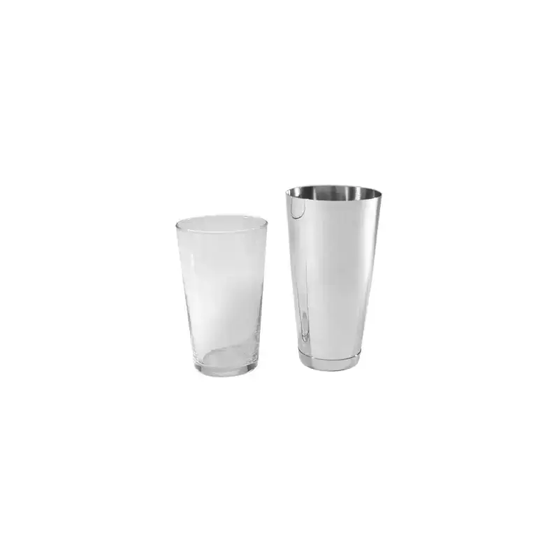 American Style / Boston Cocktail - Complete With Base & Glass Shaker 830ml - 18/8 Stainless Steel