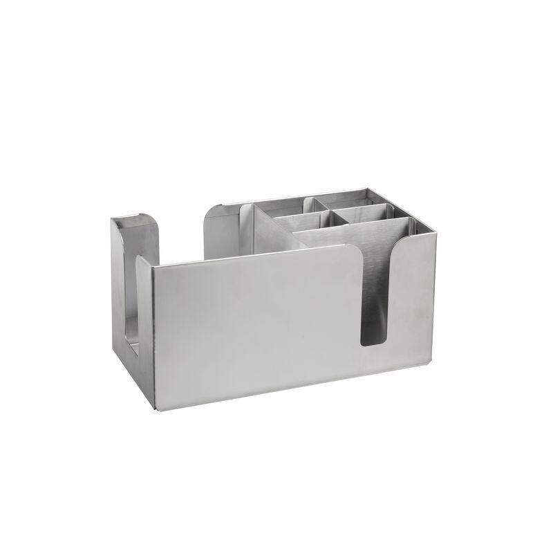 Crown Barware Bar Organiser - 6 Compartment Stainless Steel