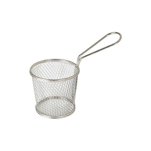 Moda Brooklyn Round Service Basket with One Handle, 90x90mm, Stainless Steel 