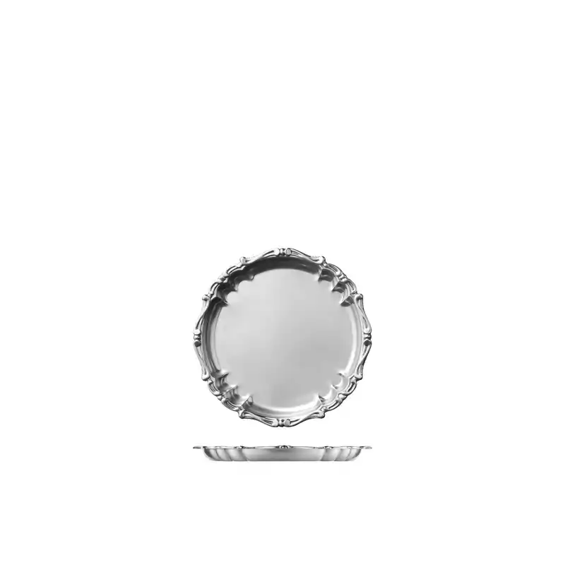 Moda Serving Deco Round Tray Stainless Steel 200mm (Box of 6)