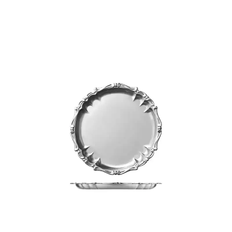 Moda Serving Deco Round Tray Stainless Steel 250mm (Box of 6)