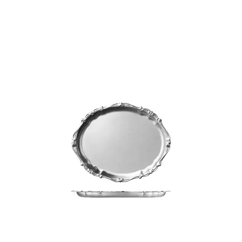 Moda Serving Deco Oval Platter Stainless Steel 260x210mm (Box of 6)
