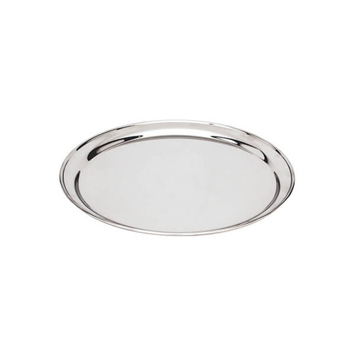 Round Tray / Platter 300mm - 18/8 Stainless Steel Heavy Duty Rolled Edge