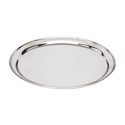 Round Tray / Platter 400mm - 18/8 Stainless Steel Heavy Duty Rolled Edge