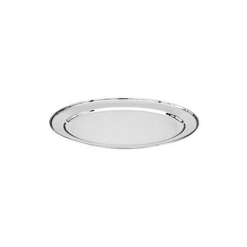 Oval Platter 250mm - 18/8 Stainless Steel Heavy Duty Rolled Edge