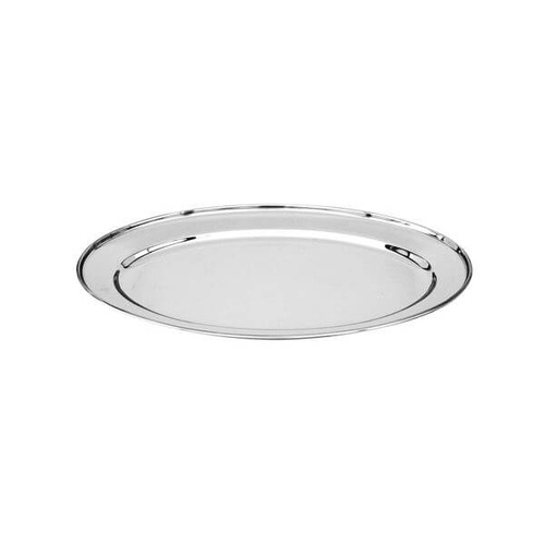 Oval Platter 450mm - 18/8 Stainless Steel Heavy Duty Rolled Edge